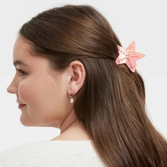 Roller Rabbit x Target Starfish Claw Clip Orange Hair Clip Beach Style NEW - Picture 2 of 4